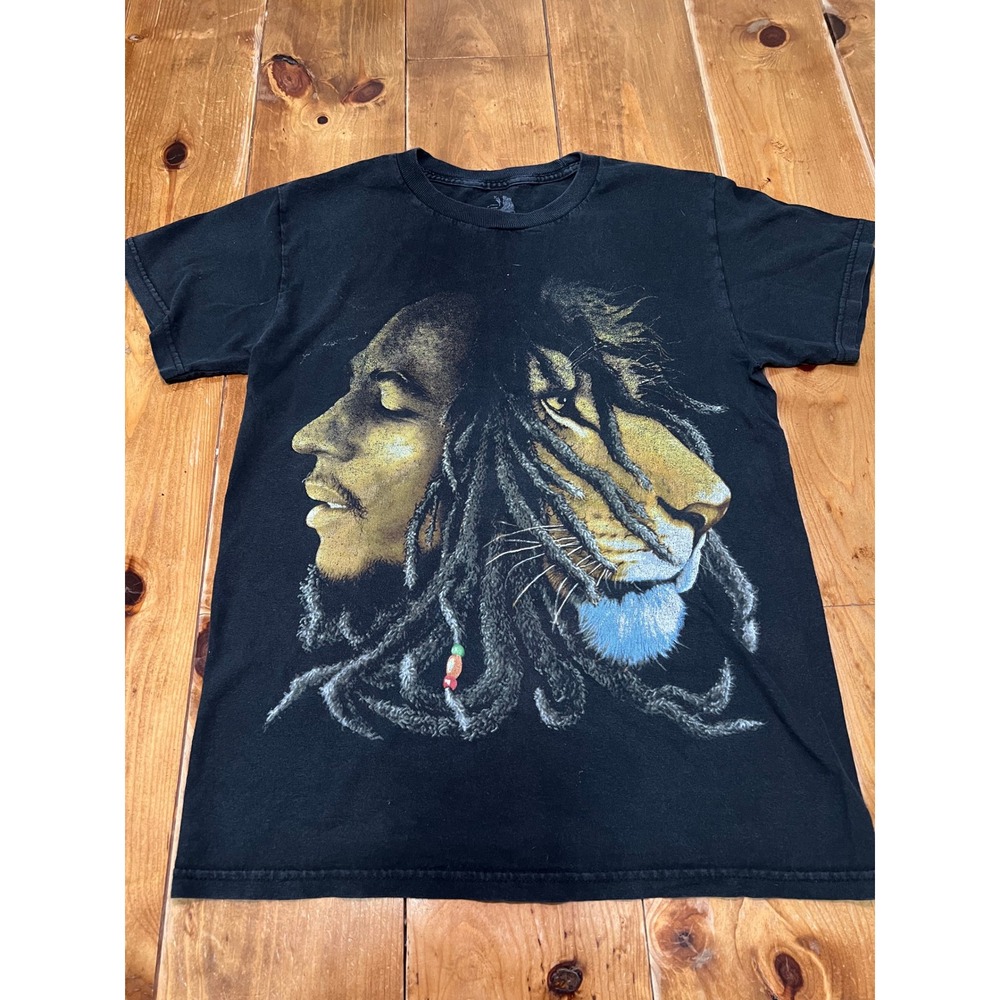 Zion Bob Marley Lion of Judah Graphic T-Shirt Black Mens Small Reggae Music